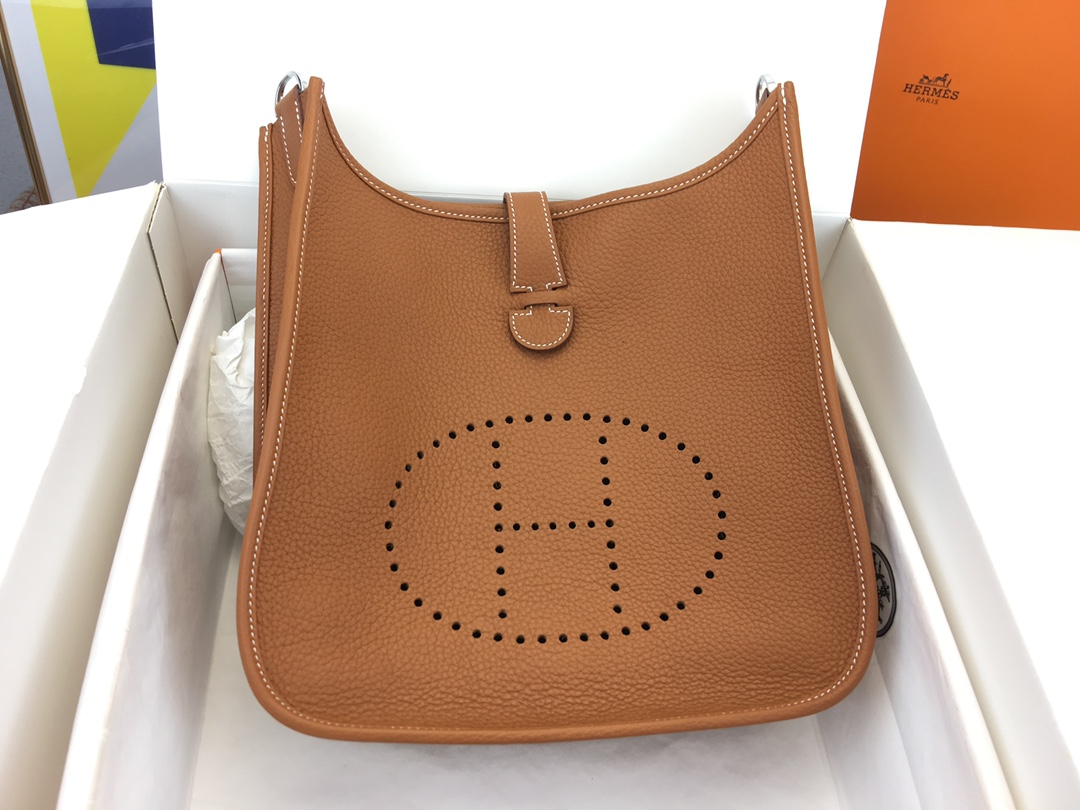 에르메스 에블린29 골드브라운 은장 끌레망스 가죽